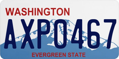 WA license plate AXP0467