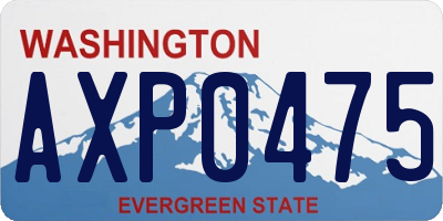 WA license plate AXP0475