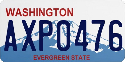 WA license plate AXP0476