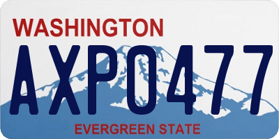 WA license plate AXP0477