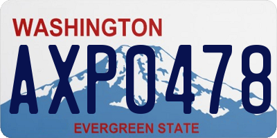 WA license plate AXP0478