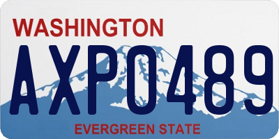 WA license plate AXP0489