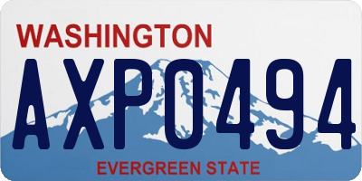 WA license plate AXP0494