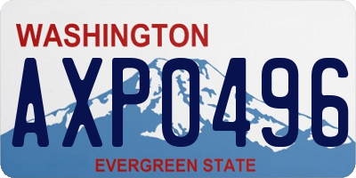 WA license plate AXP0496