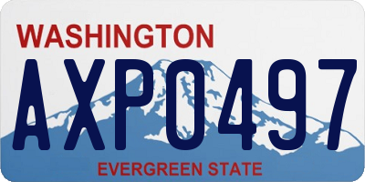 WA license plate AXP0497