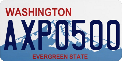 WA license plate AXP0500