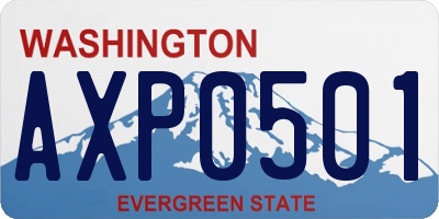 WA license plate AXP0501