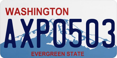 WA license plate AXP0503