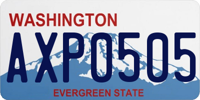 WA license plate AXP0505