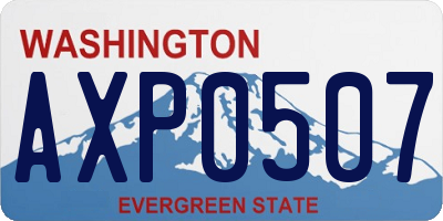 WA license plate AXP0507