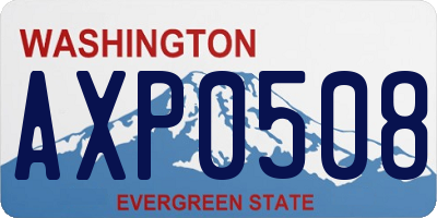 WA license plate AXP0508
