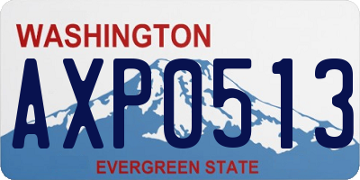 WA license plate AXP0513