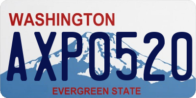 WA license plate AXP0520