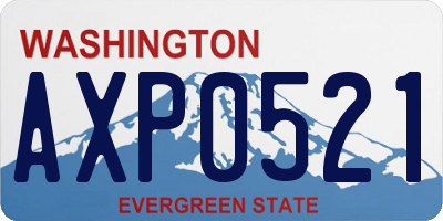 WA license plate AXP0521