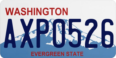 WA license plate AXP0526