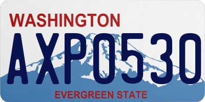 WA license plate AXP0530