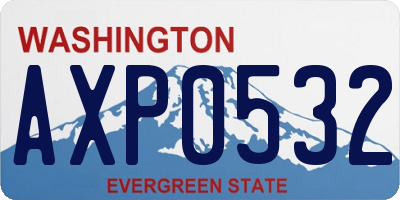 WA license plate AXP0532