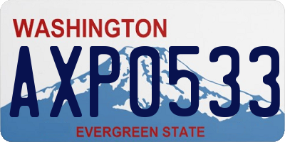 WA license plate AXP0533