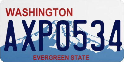 WA license plate AXP0534