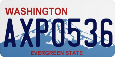 WA license plate AXP0536