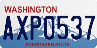 WA license plate AXP0537