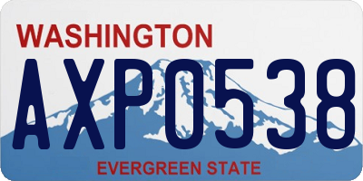 WA license plate AXP0538