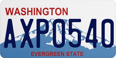 WA license plate AXP0540