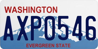 WA license plate AXP0546