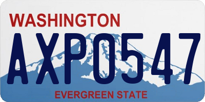 WA license plate AXP0547