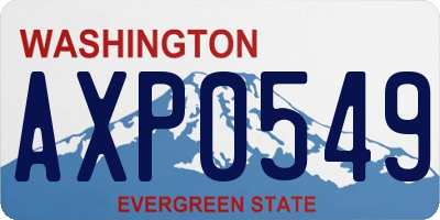 WA license plate AXP0549