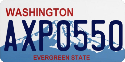 WA license plate AXP0550