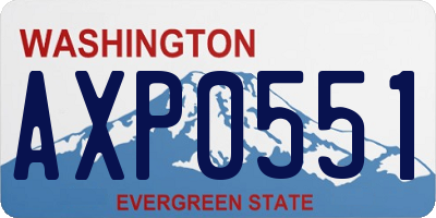 WA license plate AXP0551