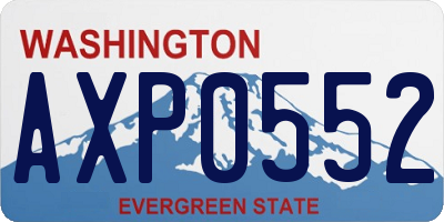 WA license plate AXP0552