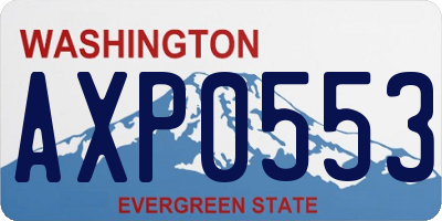 WA license plate AXP0553