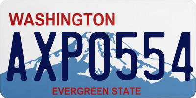 WA license plate AXP0554
