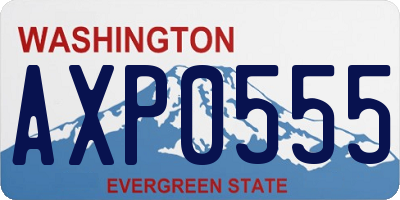 WA license plate AXP0555