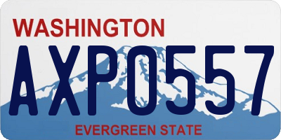WA license plate AXP0557