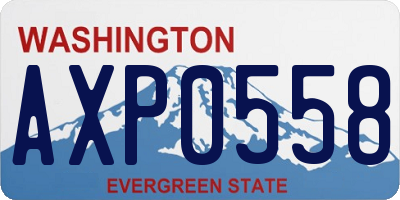 WA license plate AXP0558