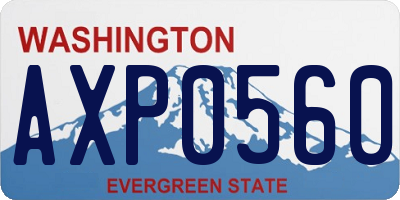 WA license plate AXP0560