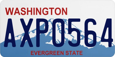 WA license plate AXP0564