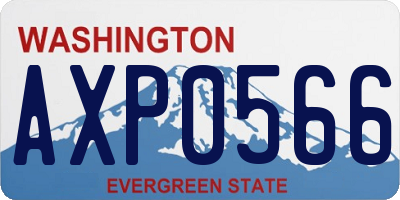 WA license plate AXP0566