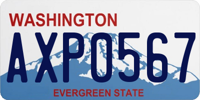 WA license plate AXP0567