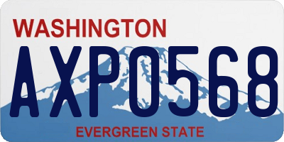 WA license plate AXP0568