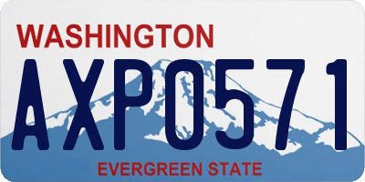 WA license plate AXP0571