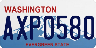 WA license plate AXP0580