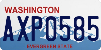 WA license plate AXP0585