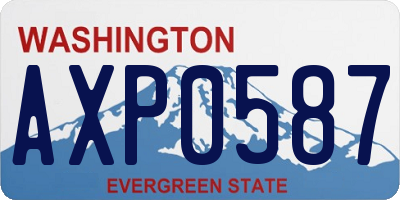 WA license plate AXP0587