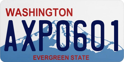 WA license plate AXP0601