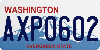 WA license plate AXP0602