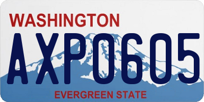 WA license plate AXP0605